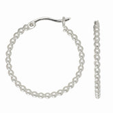 Sterling Silver Small Bead Hoop Earring